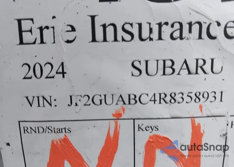 2024 Subaru Crosstrek from USA, damaged, VIN JF2GUABC4R8358931